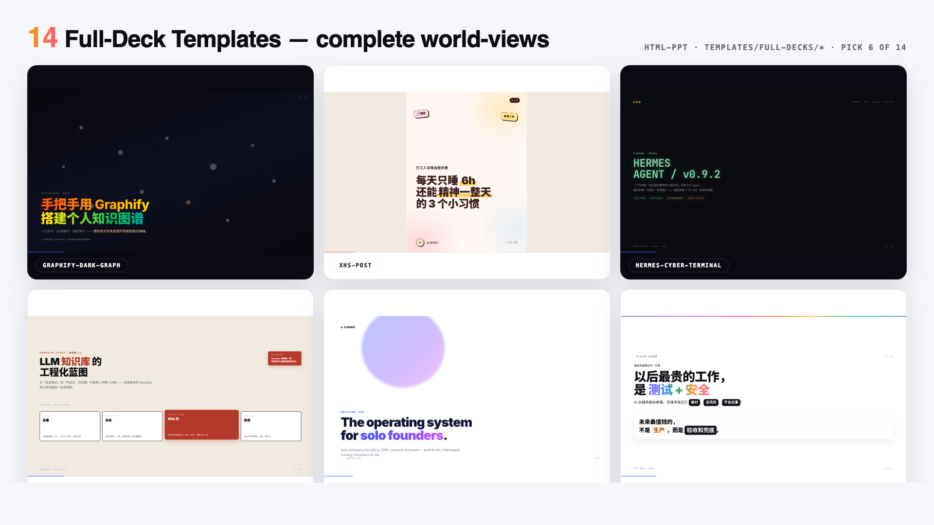 14 full-deck templates